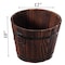 Gardenised Rustic Wooden Whiskey Barrel Planter with Durable Medal Handles and Drainage Hole - Small QI003236.S - alternate 4